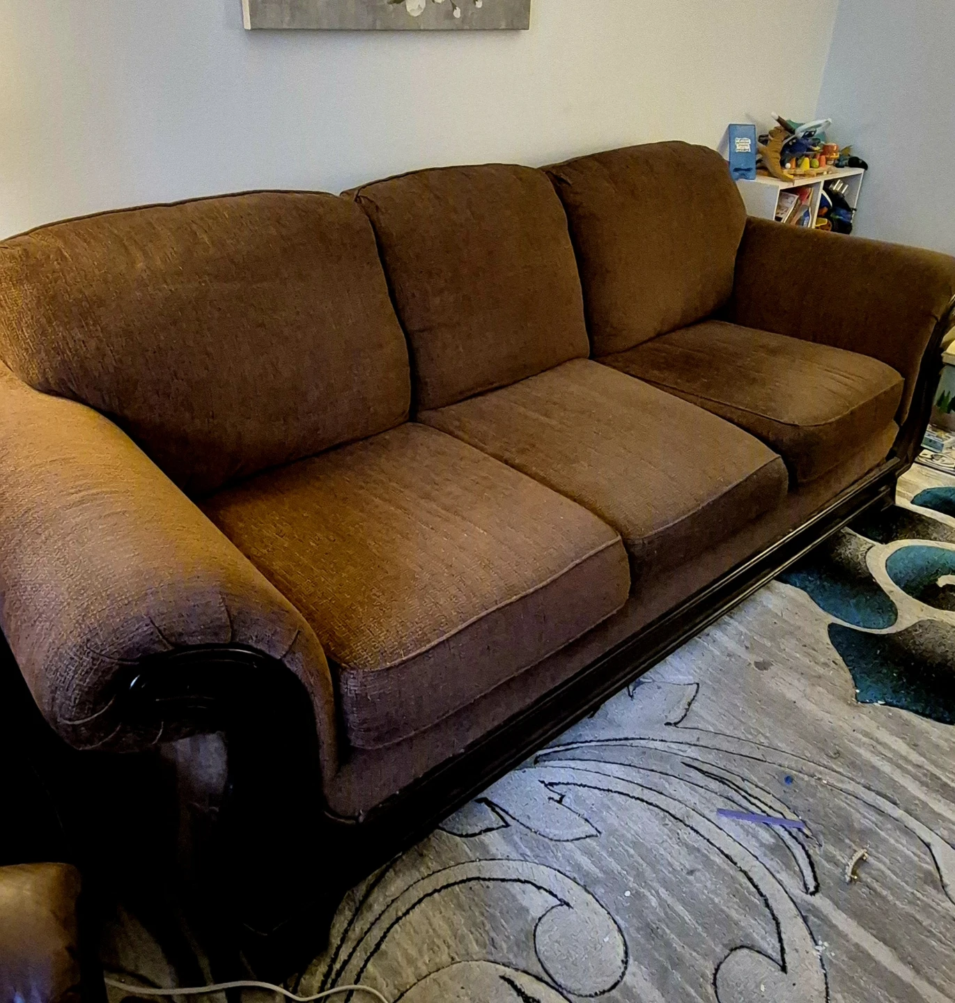 Brown Three-Seater Sofa - photo 5