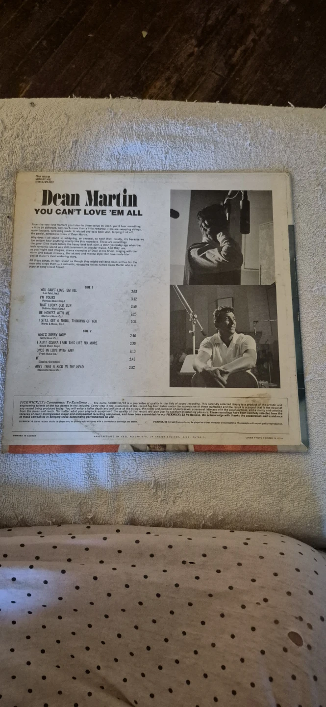 Dean Martin "You Can't Love 'Em All" Vinyl Record - photo 2