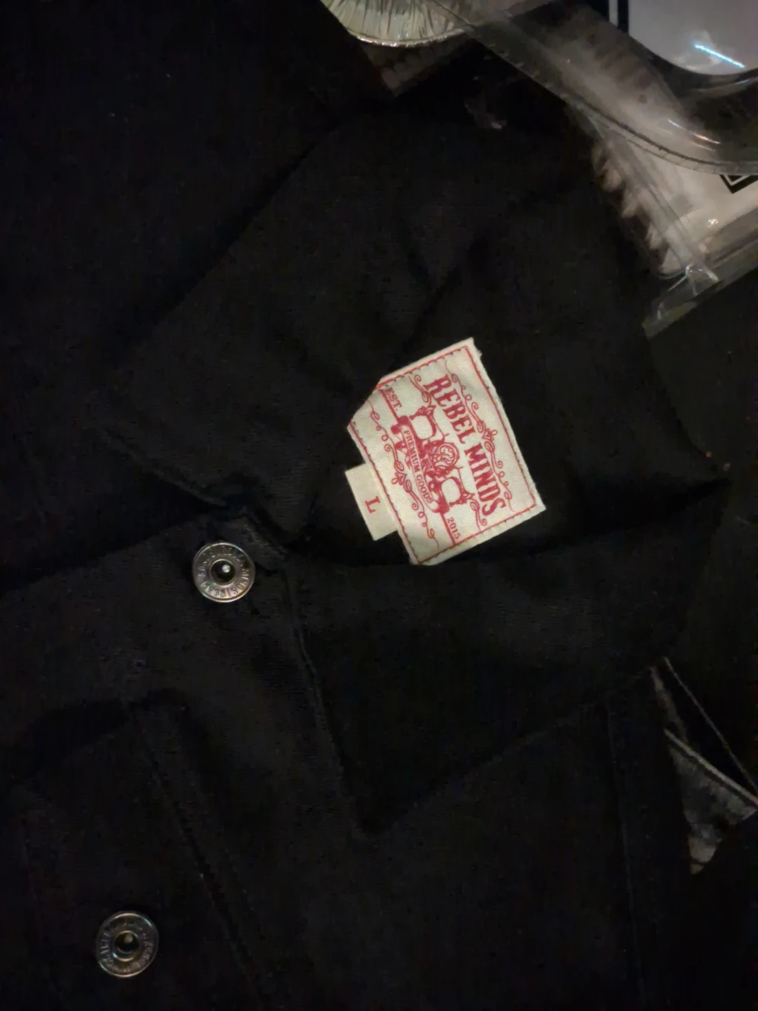 Rebel Minds Black Denim Jacket Size L - photo 2