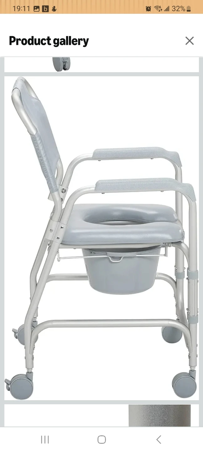 Drive Medical Aluminum Shower Chair/Commode with Casters - photo 2