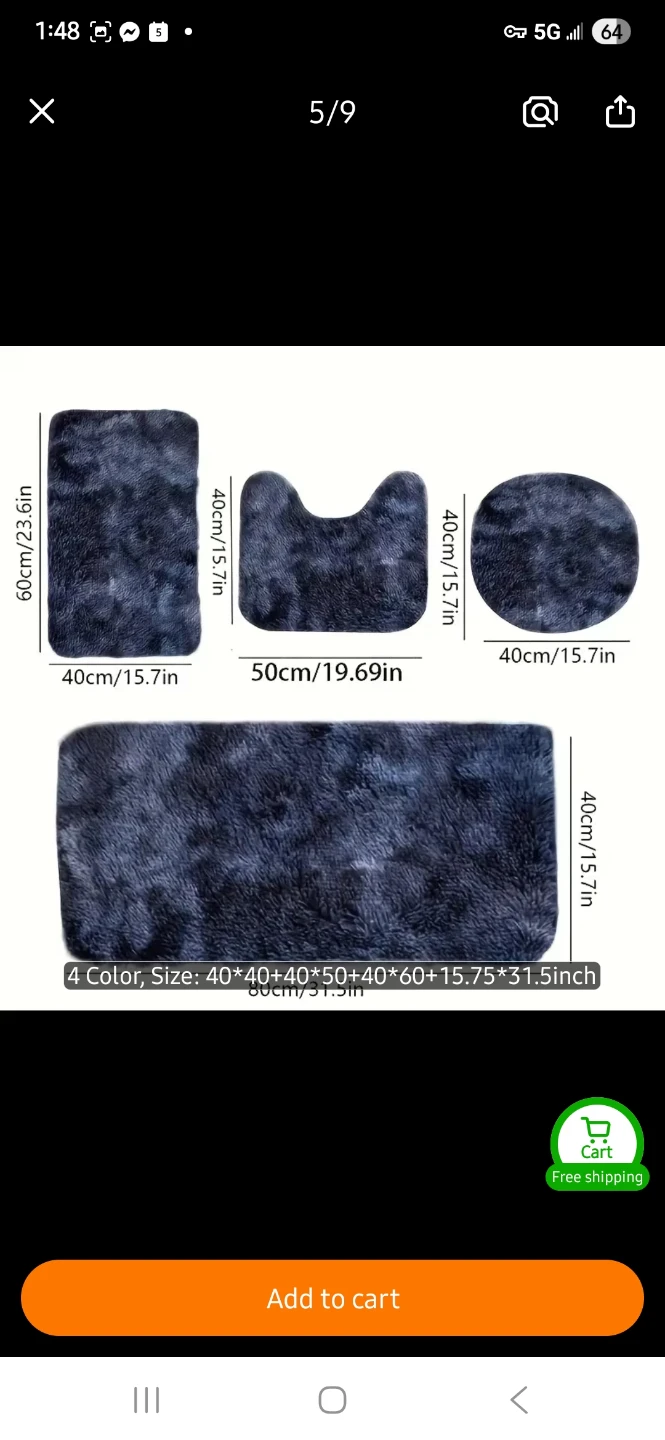 NEW 4-Piece Shaggy Bath Mat Set 🚿 - photo 5