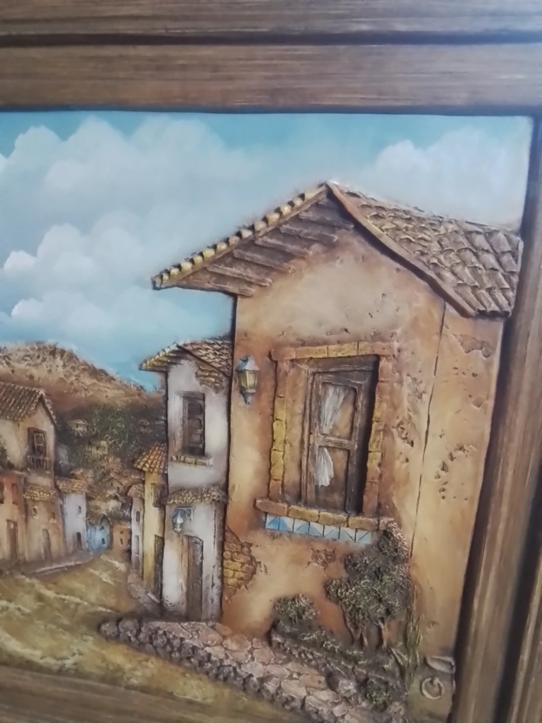 Textured Wall Art - Village Scene - photo 5