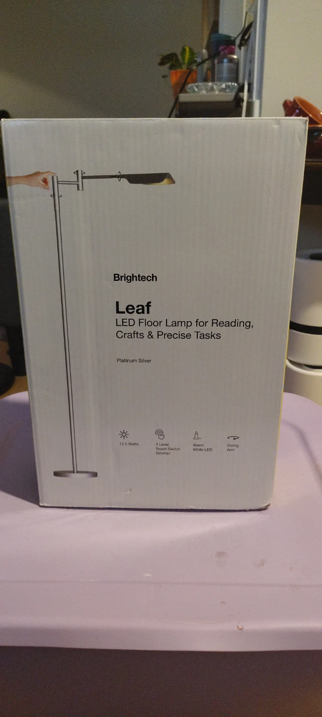 Brightech Leaf LED Floor Lamp - Platinum Silver