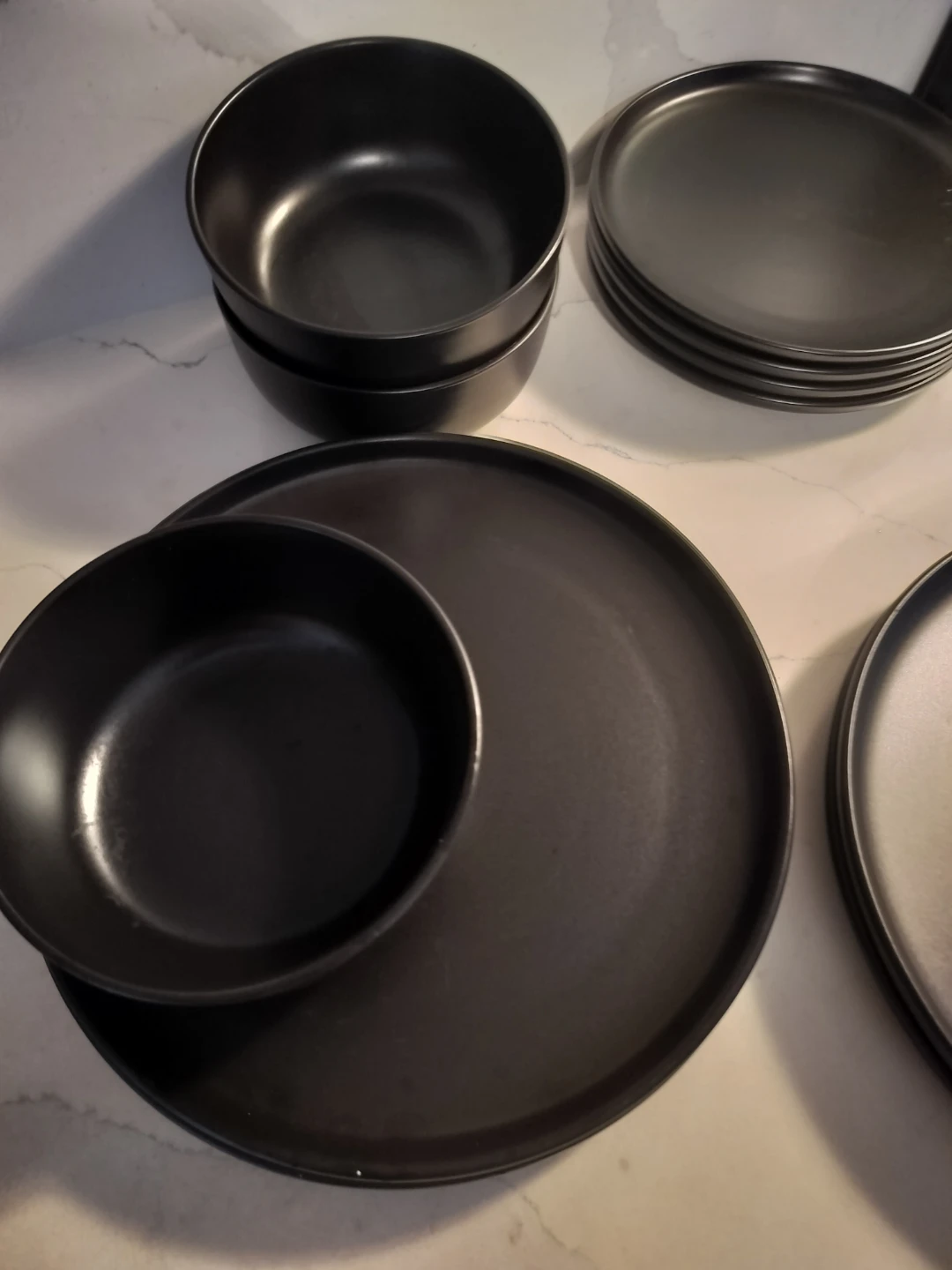 Black Dinnerware Set - Plates and Bowls - photo 2