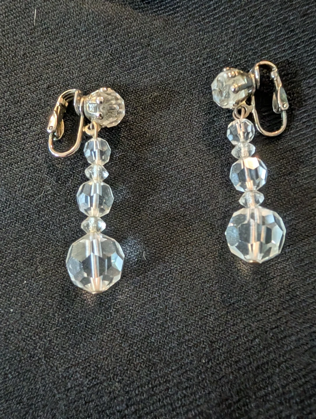 Vintage Crystal Necklace and Matching clip-on Earrings Set - photo 2