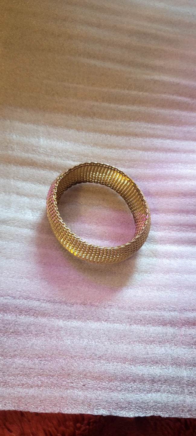 Gold Tone Mesh Bangle Bracelet - photo 5