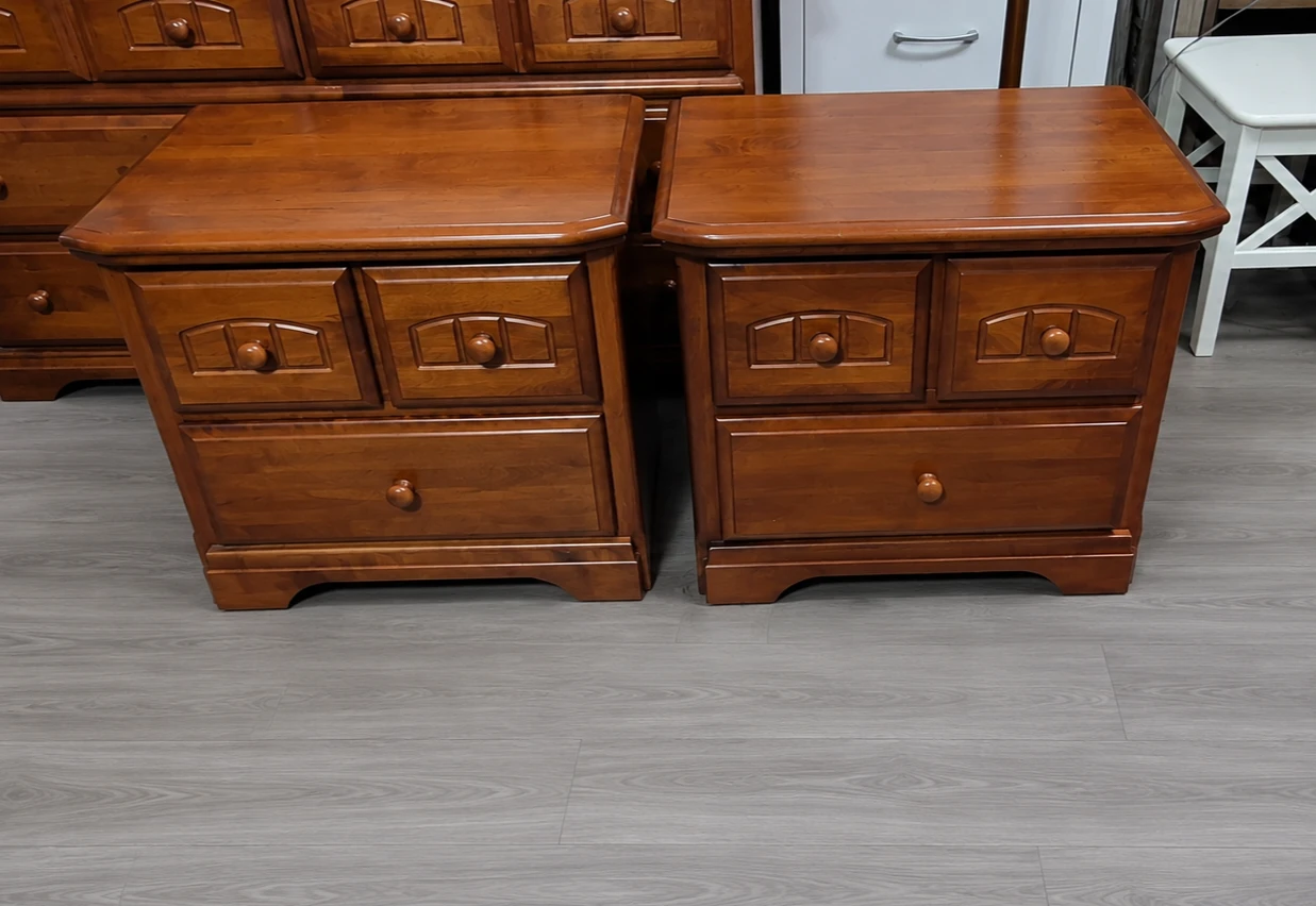 Wooden Nightstands - Pair