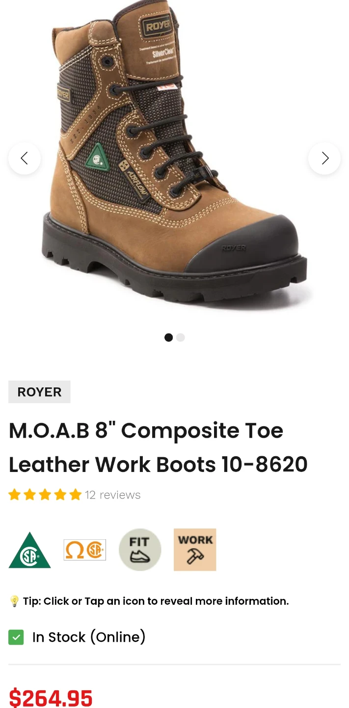 NEW Royer MOAB 8" Composite Toe Boots - Size 8.5 3E - photo 3
