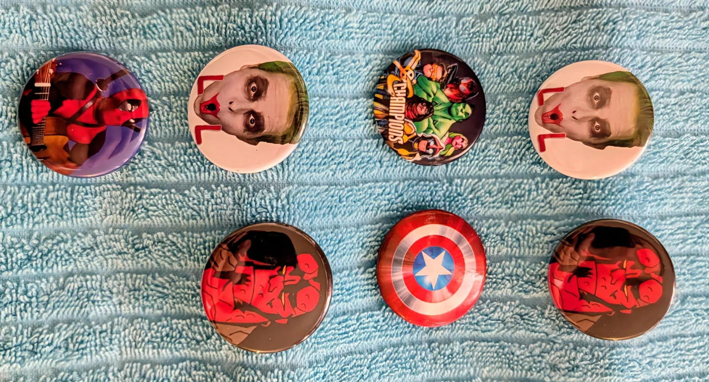 Assorted Comic Book & Superhero Pins - photo 3