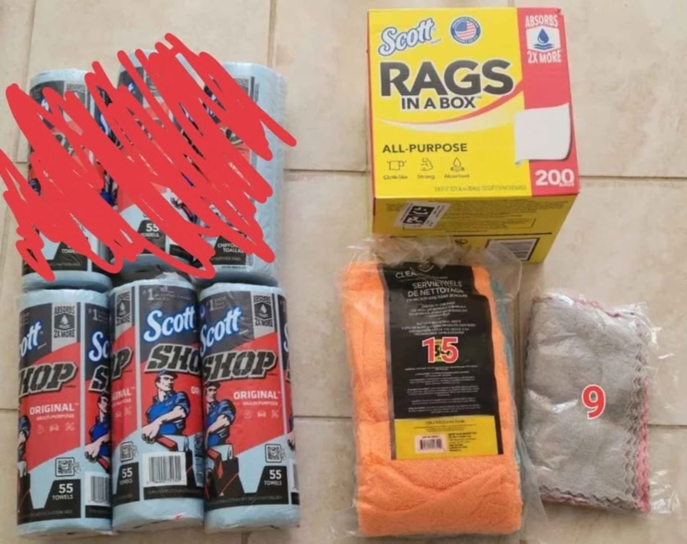 Scott Shop Towels, Rags in a Box, Microfiber Cloths