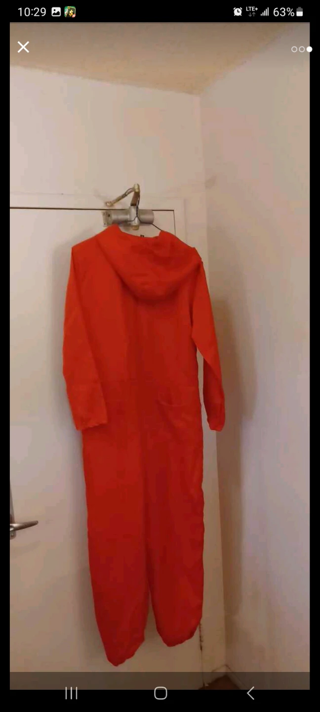Orange Jumpsuit and Dali-esque Mask Costume Set - photo 3