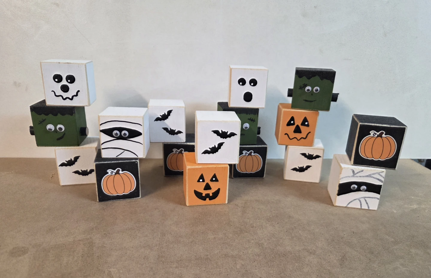 Handcrafted Halloween blocks