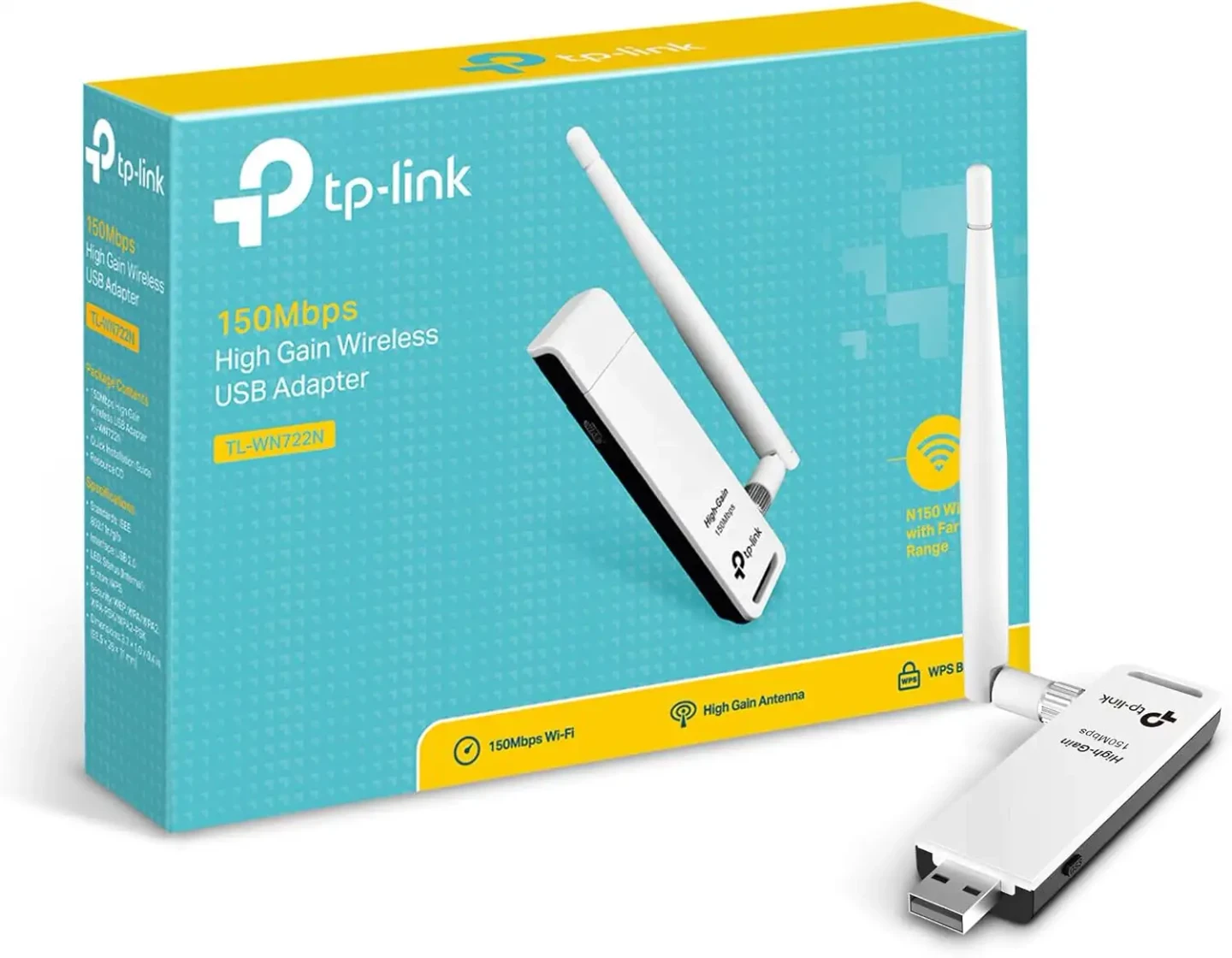TP-Link TL-WN722N Wi-Fi Adapter for Desktop and Laptop