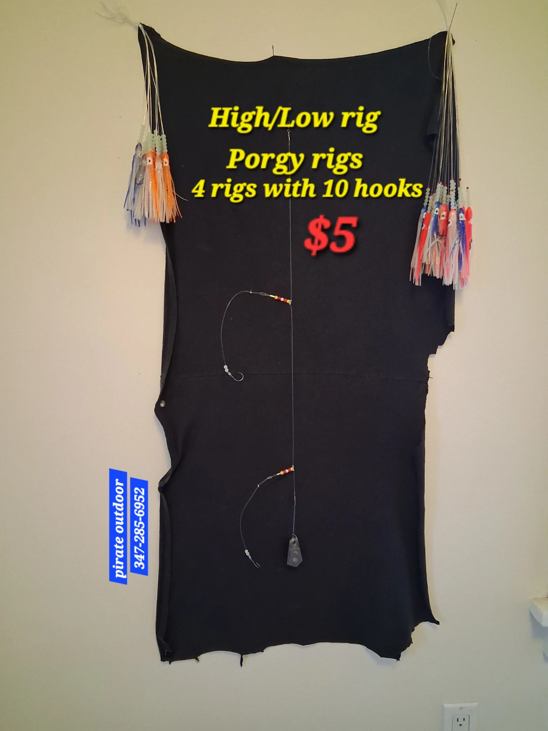 High/Low Fishing Rigs - 4 Rigs with 10 Hooks