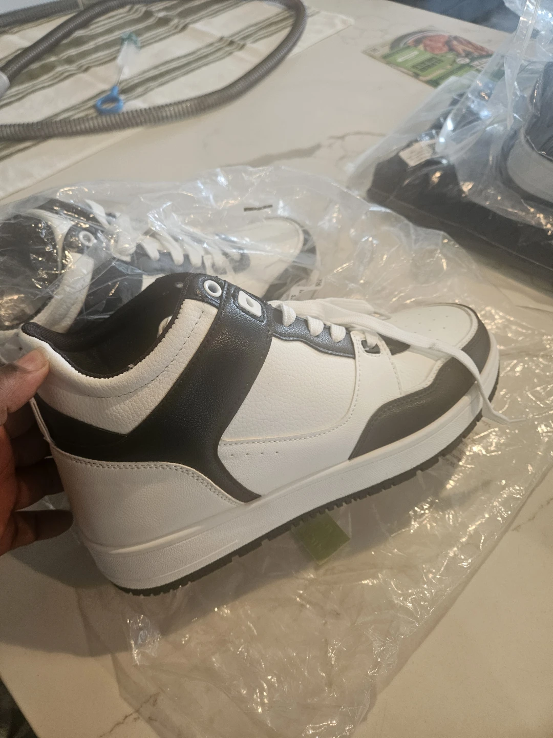 White and Black High-Top Sneakers - photo 2