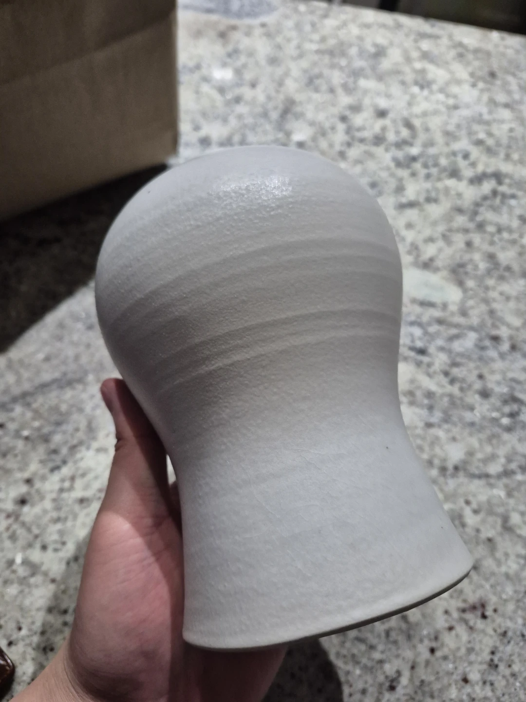 Handmade White Ceramic Pottery (Can be a vase or a bottle) - photo 3