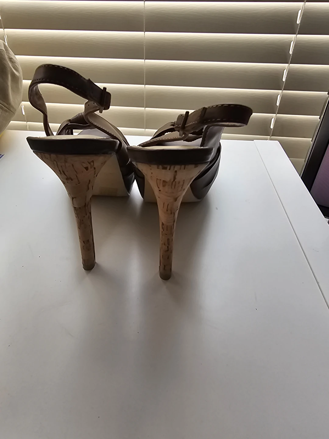 ALDO Brown Peep-Toe Slingback Heels - photo 3