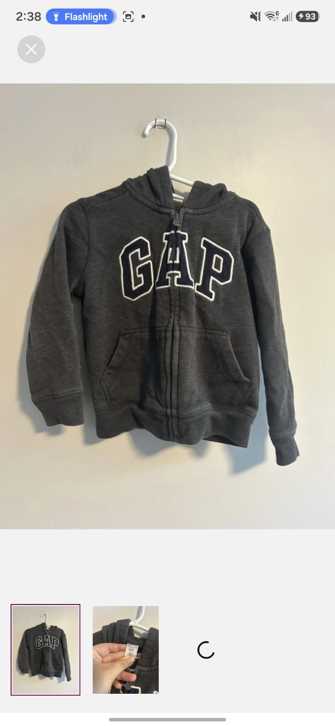 Baby Gap Charcoal Zip Up Hoodie Size 4