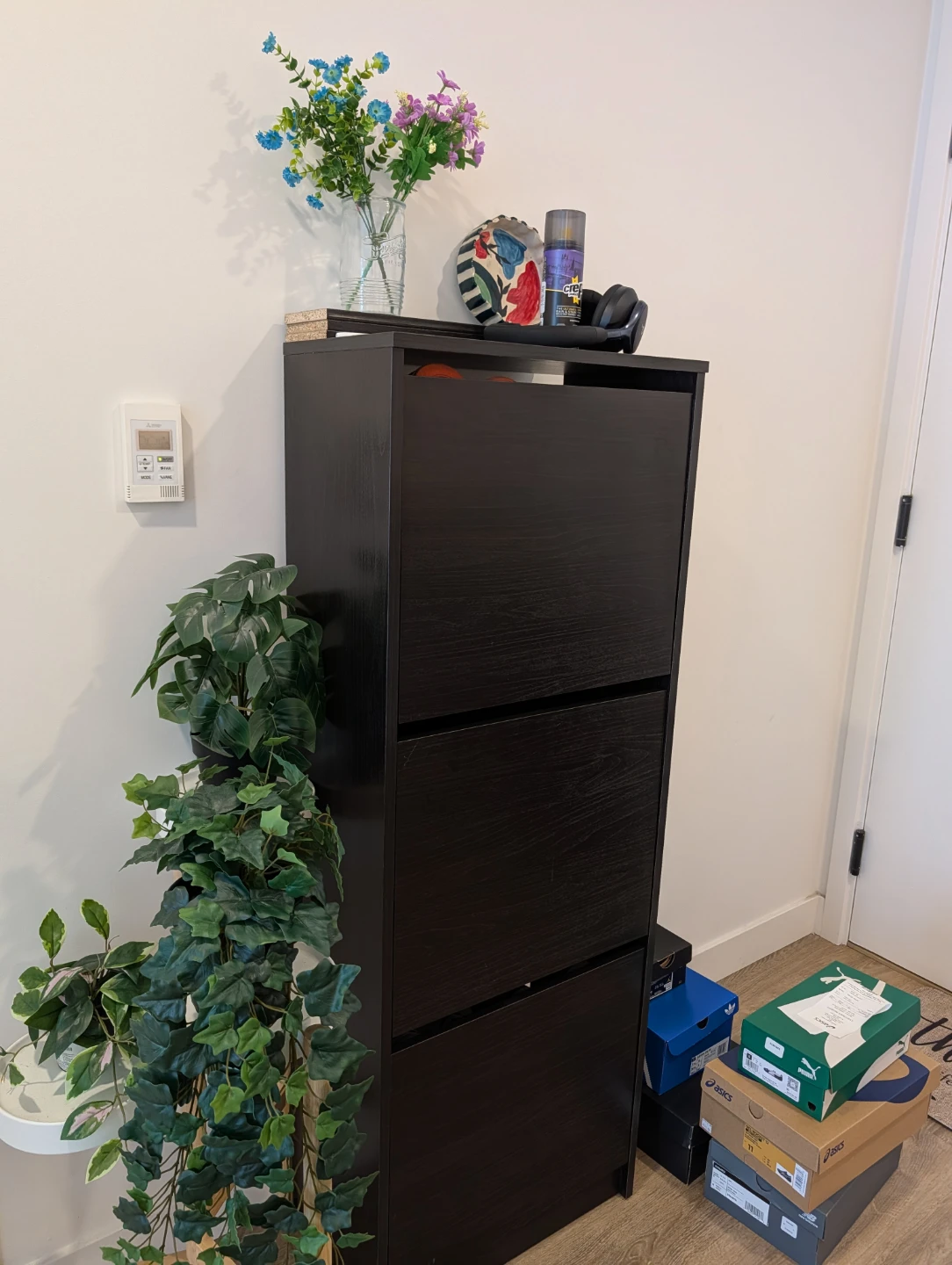 Black 3-Tier Shoe Cabinet- ikea