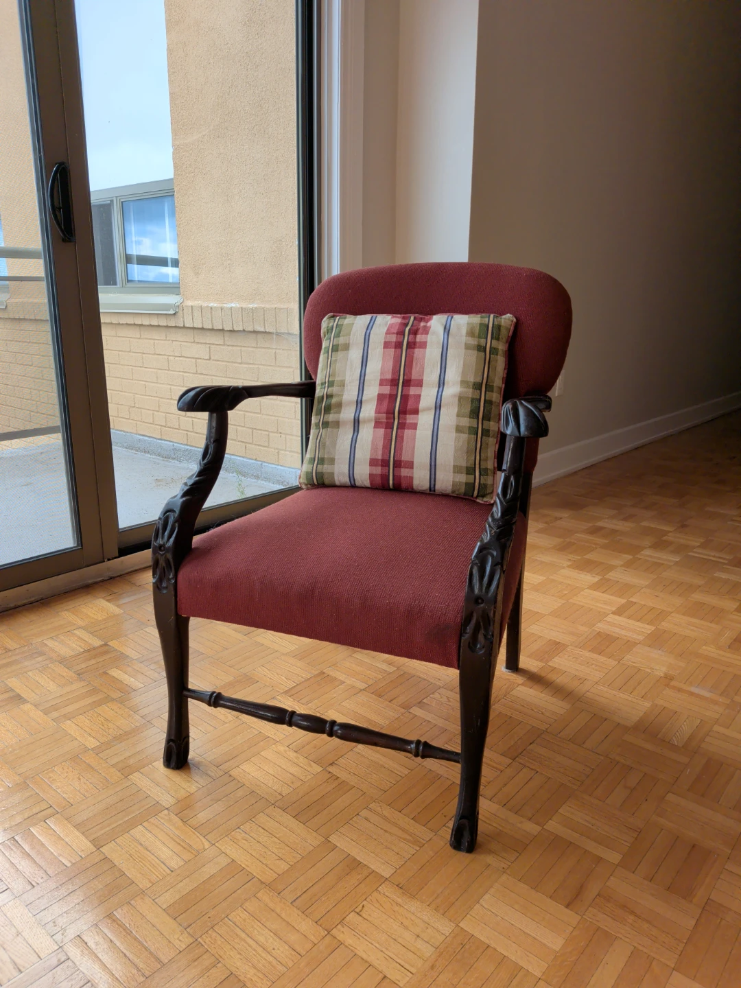 Armchair with Red Upholstery