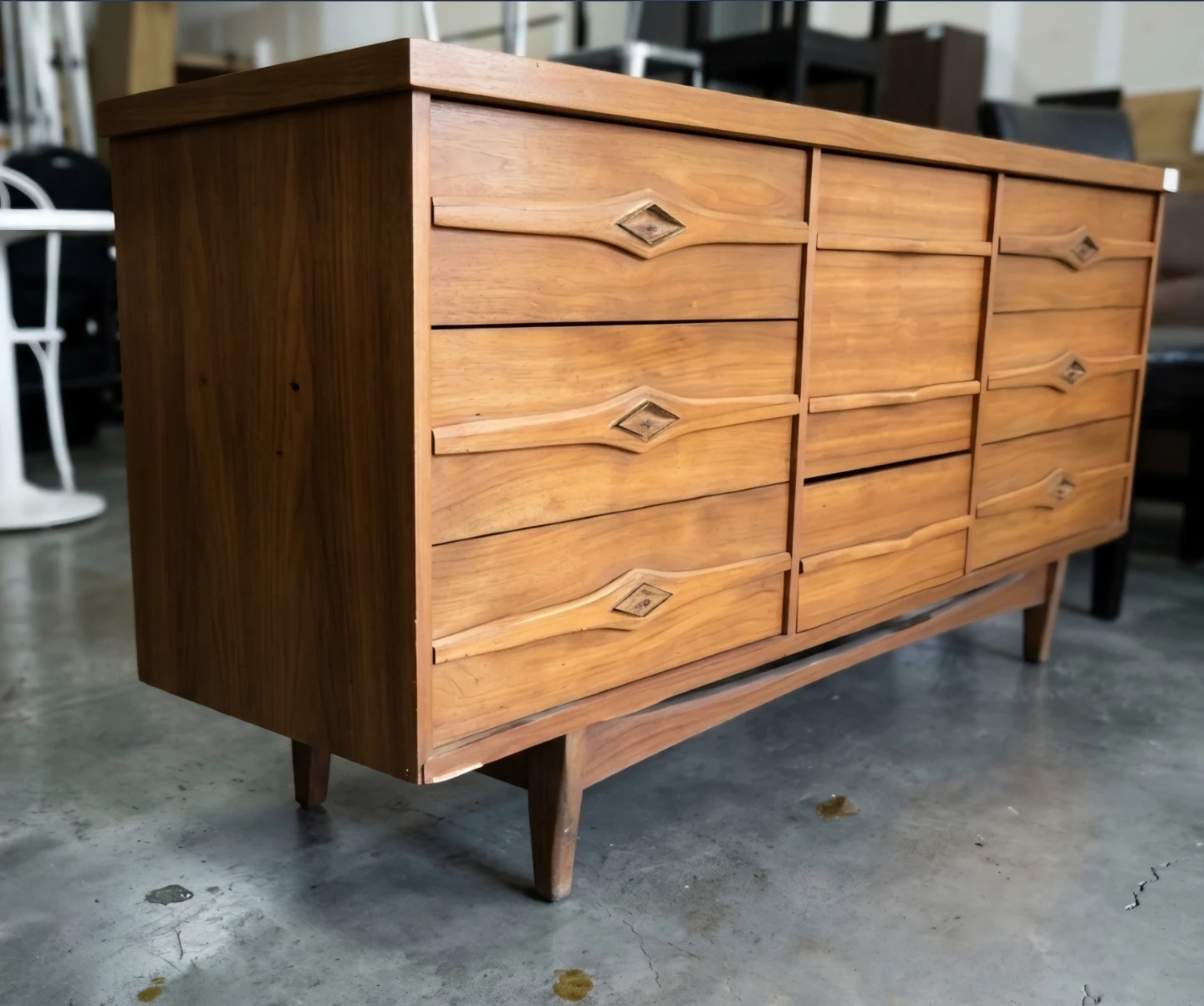 MCM Walnut Nine Drawer Lowboy Dresser - photo 3