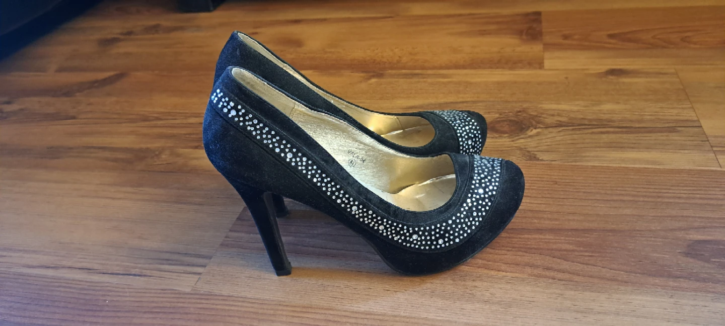 Black Embellished Stiletto Heels - photo 4