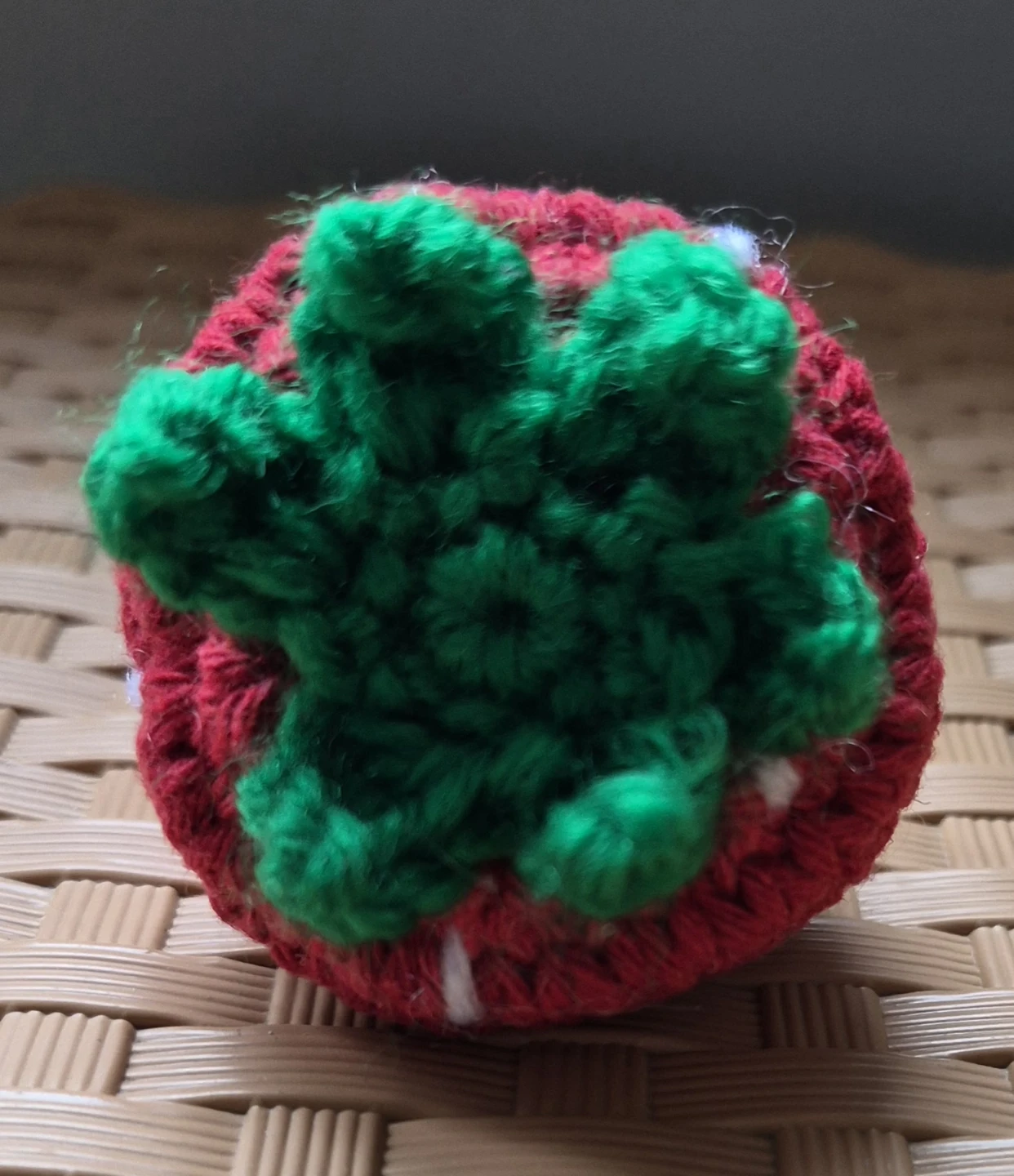 Crocheted Strawberry Keychain Charm - photo 3
