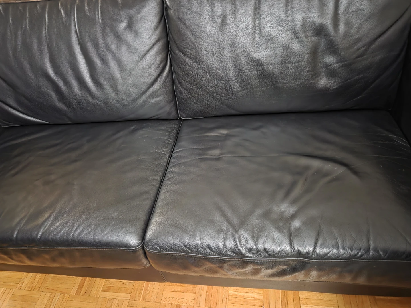 Moving Sale - Black Leather Sofa bed