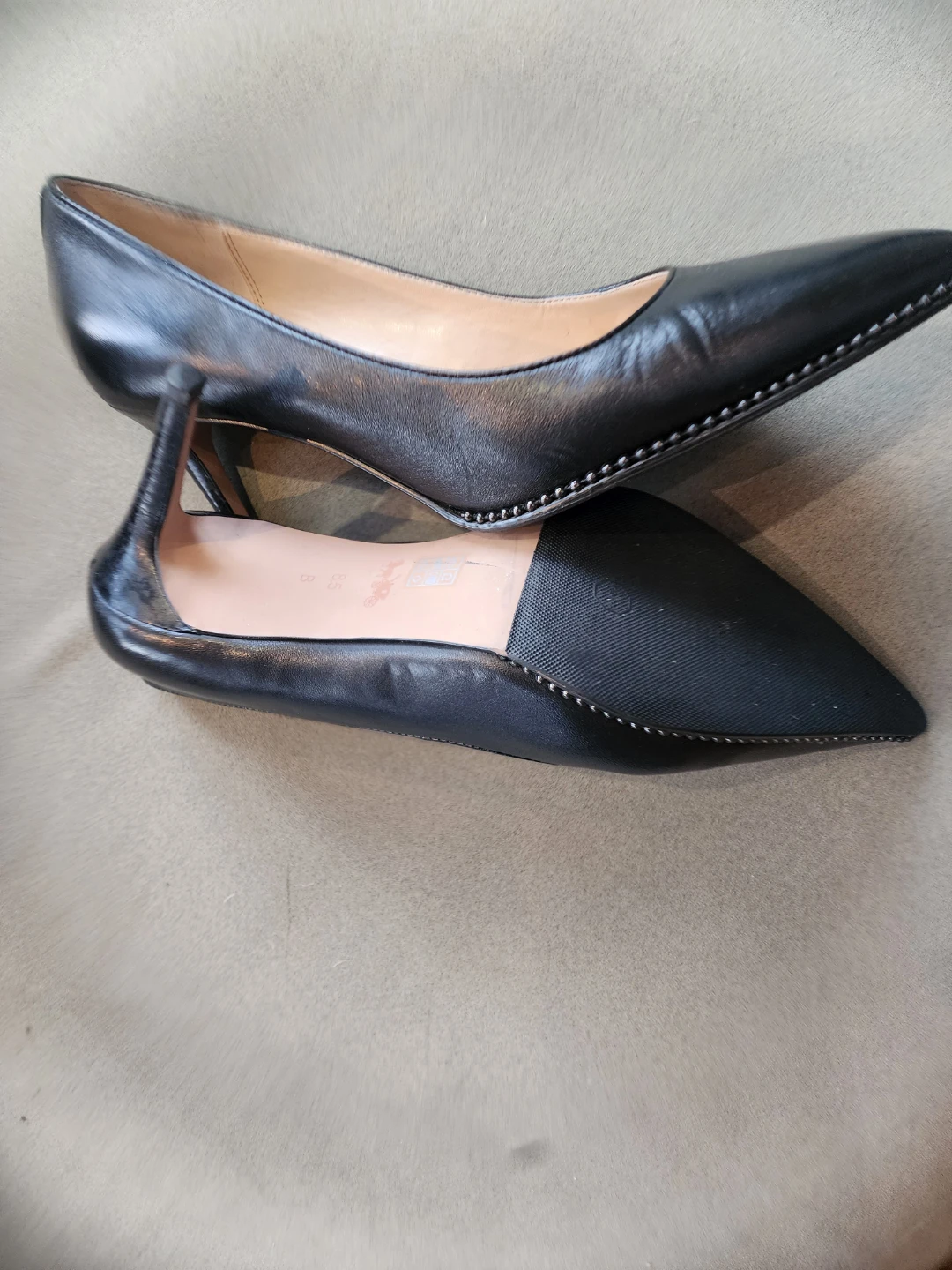 Coach Black Leather Heels with Studded Detail - photo 3