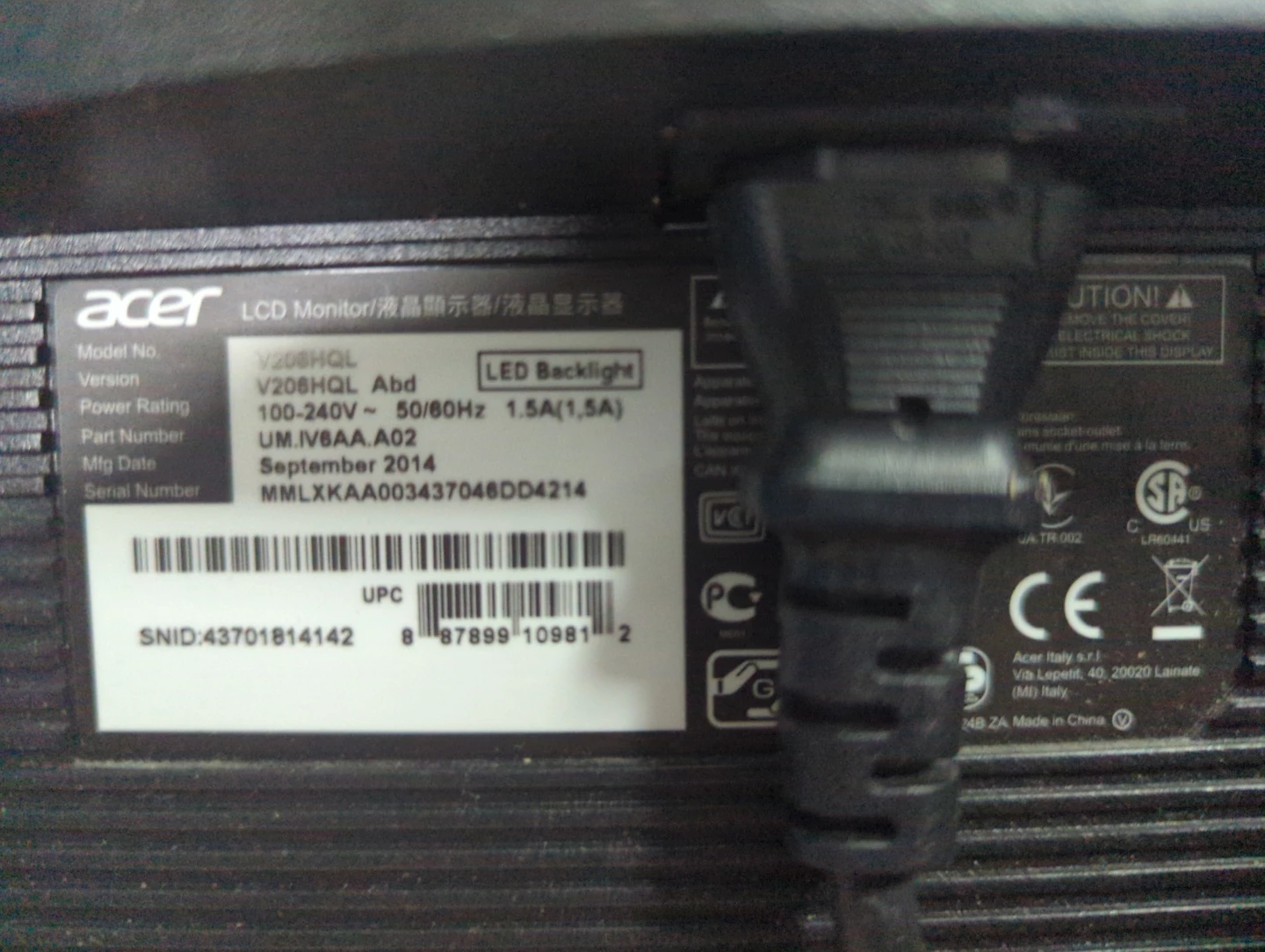 Acer V206HQL LCD Monitor - photo 3