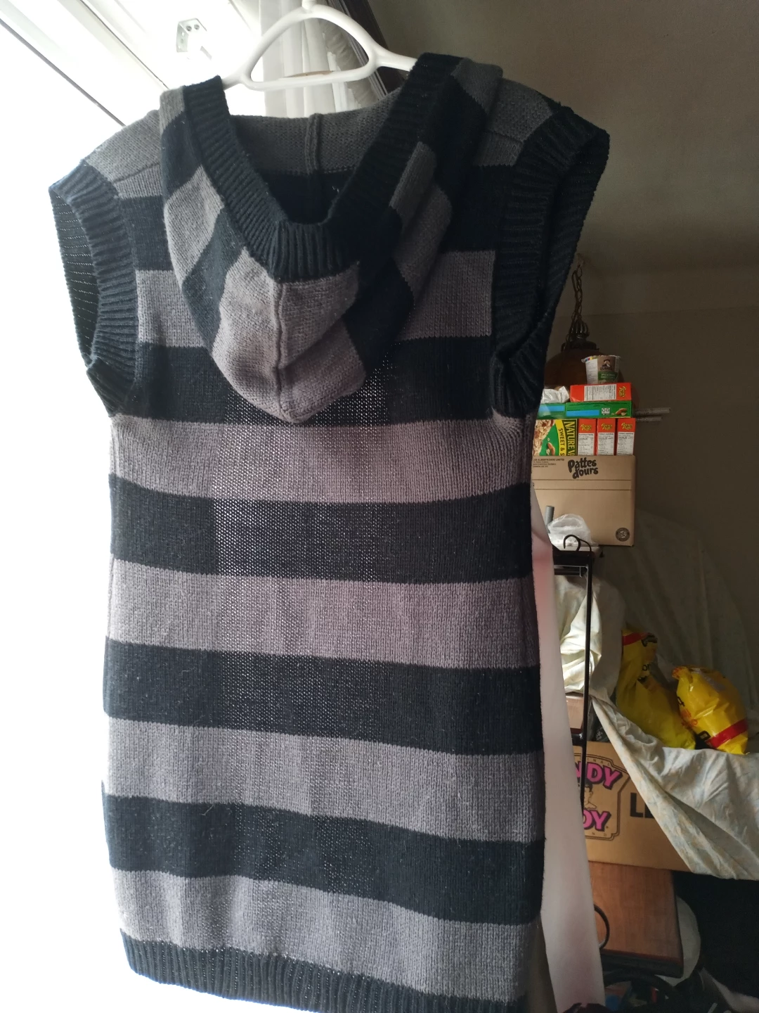 Pink Angel Striped Hooded Vest Size 14 medium - photo 3