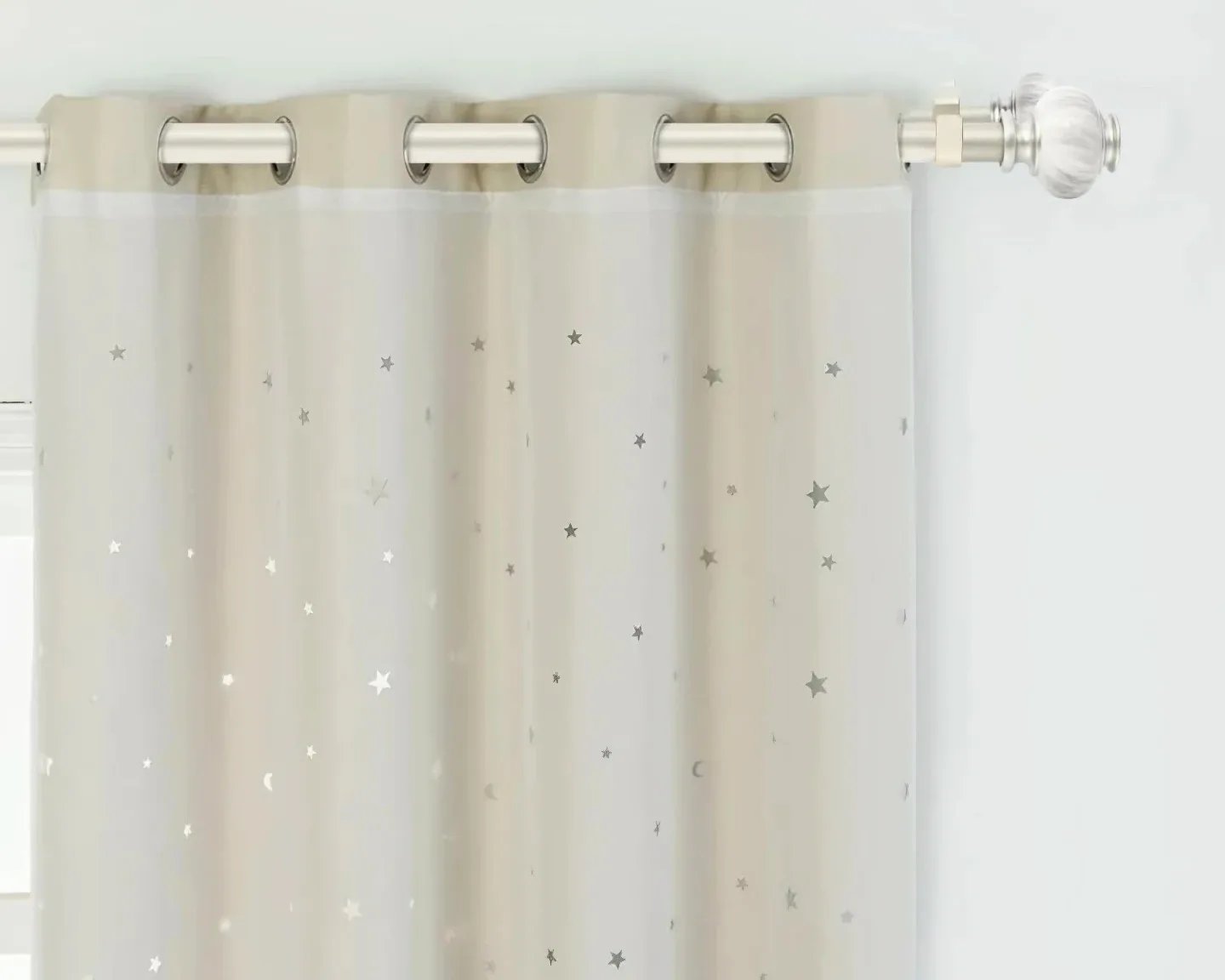 Double Curtain Rod Set Pewter Colour Adjustable 28'"-48" - photo 2