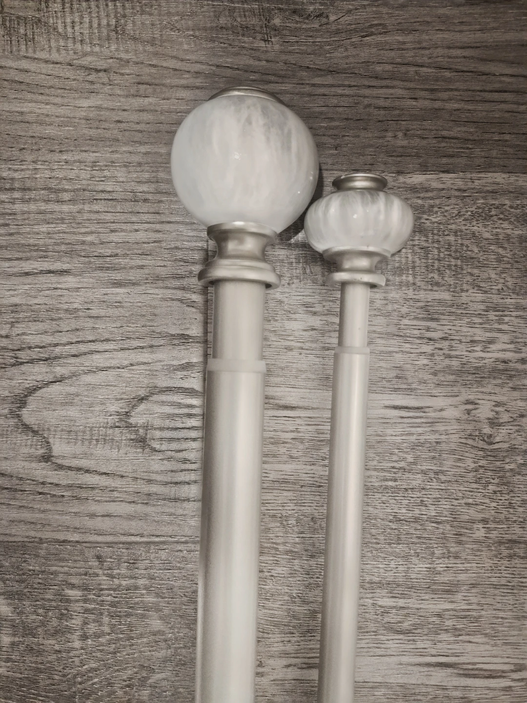 Double Curtain Rod Set Pewter Colour Adjustable 28'"-48" - photo 4