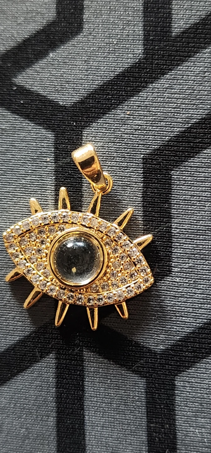 Gold plated Evil Eye Pendant Necklace Charm - photo 4
