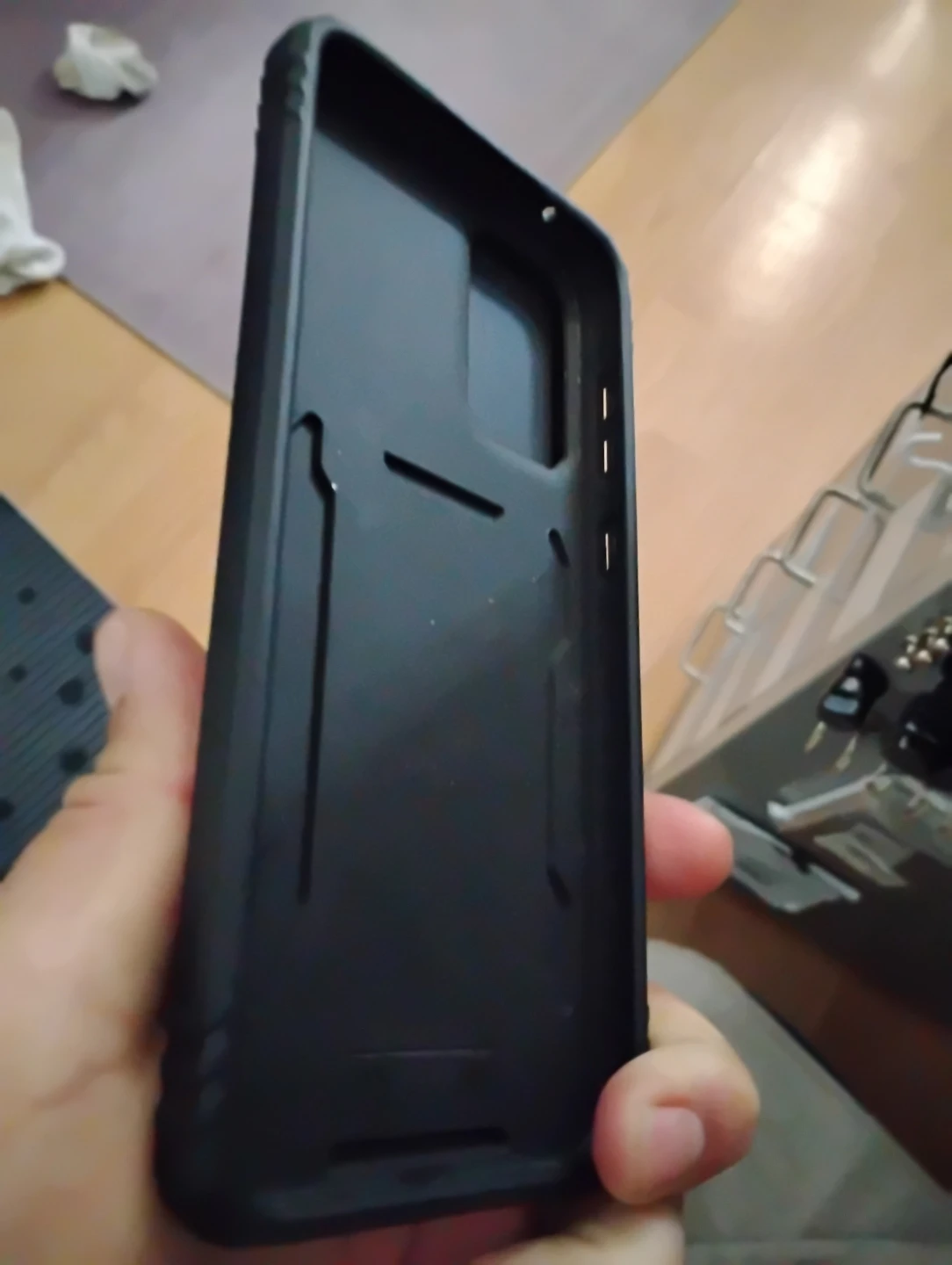 Black Phone Case with Ring Holder and Camera Cover - photo 4