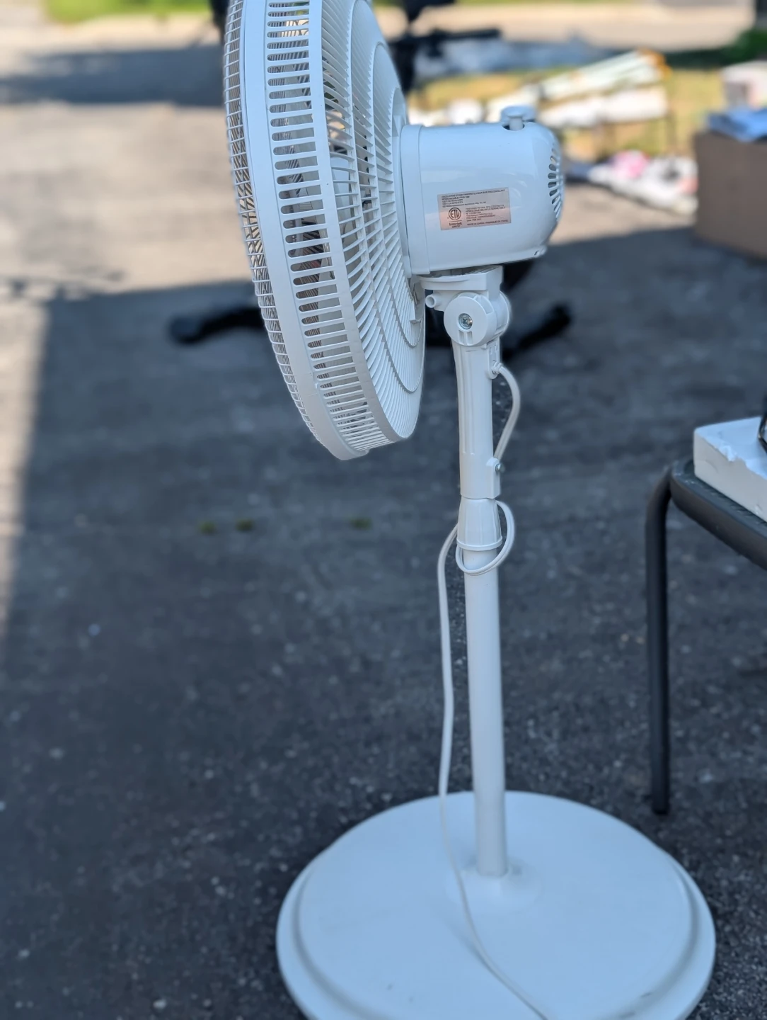White Standing Fan