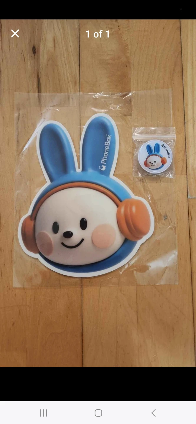 Blue Rabbit Mouse Pad/ Phone Socket
