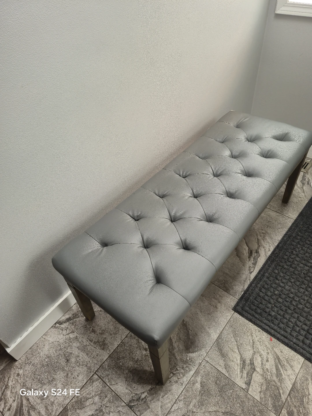 Tufted Bench - Silver - photo 4