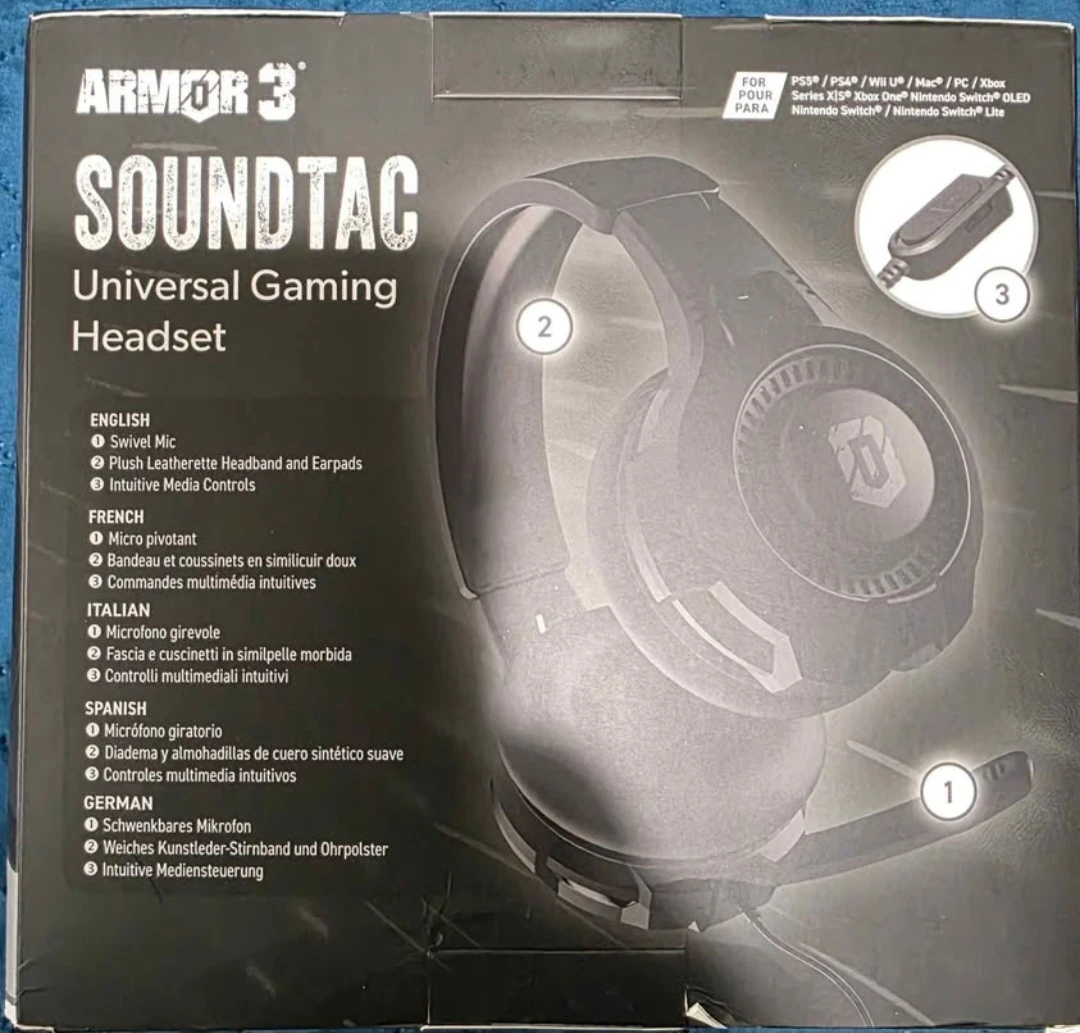 BNIB Armor3 Soundtac Multiplatform Gaming Headset Black - photo 3