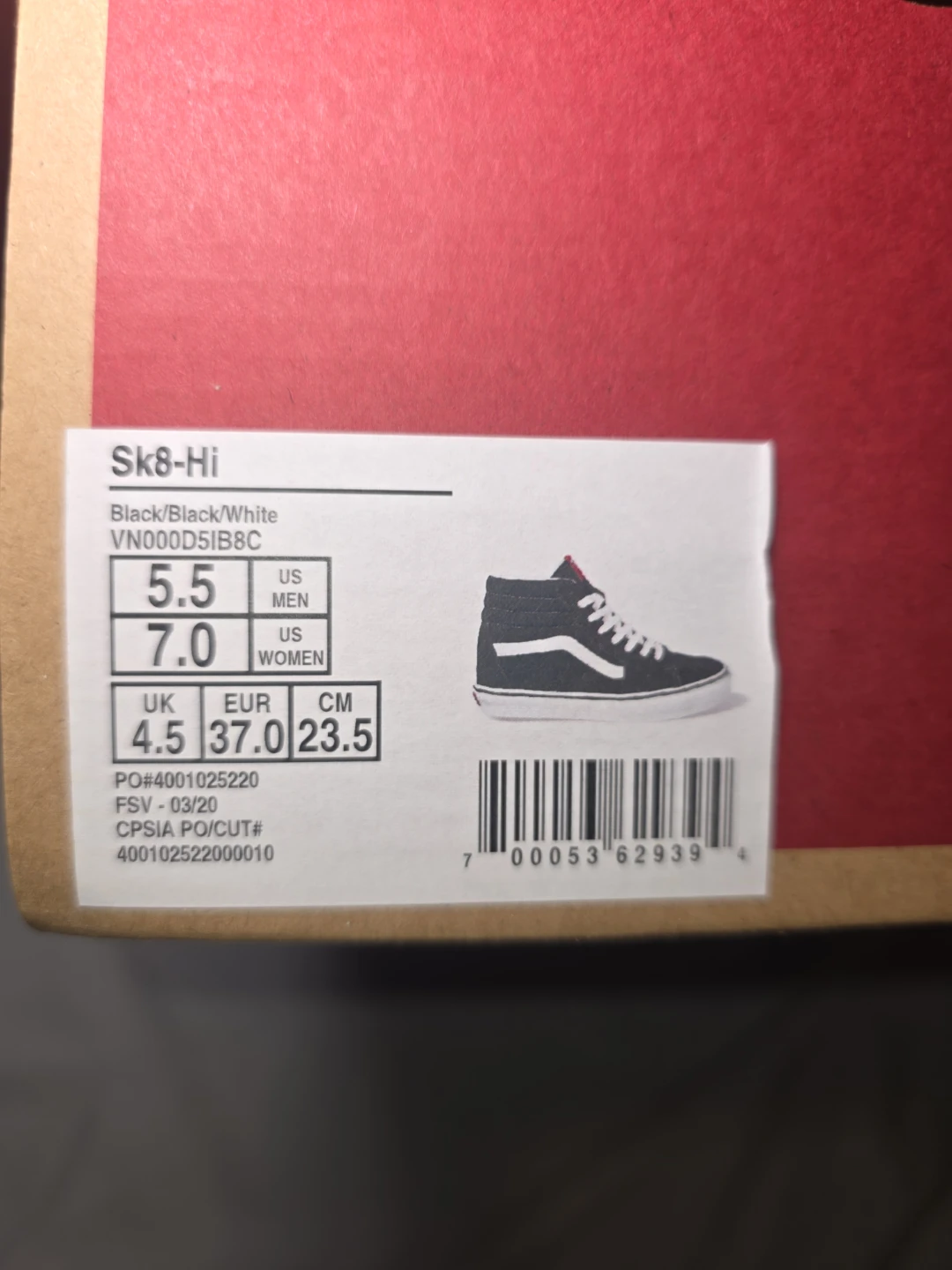Vans Sk8-Hi Black/Black/White Shoes - photo 3