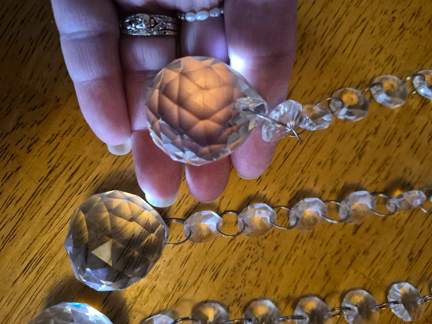 Misc. Lot of 6... 1 1/2" Crystal Glass Pendants - photo 5