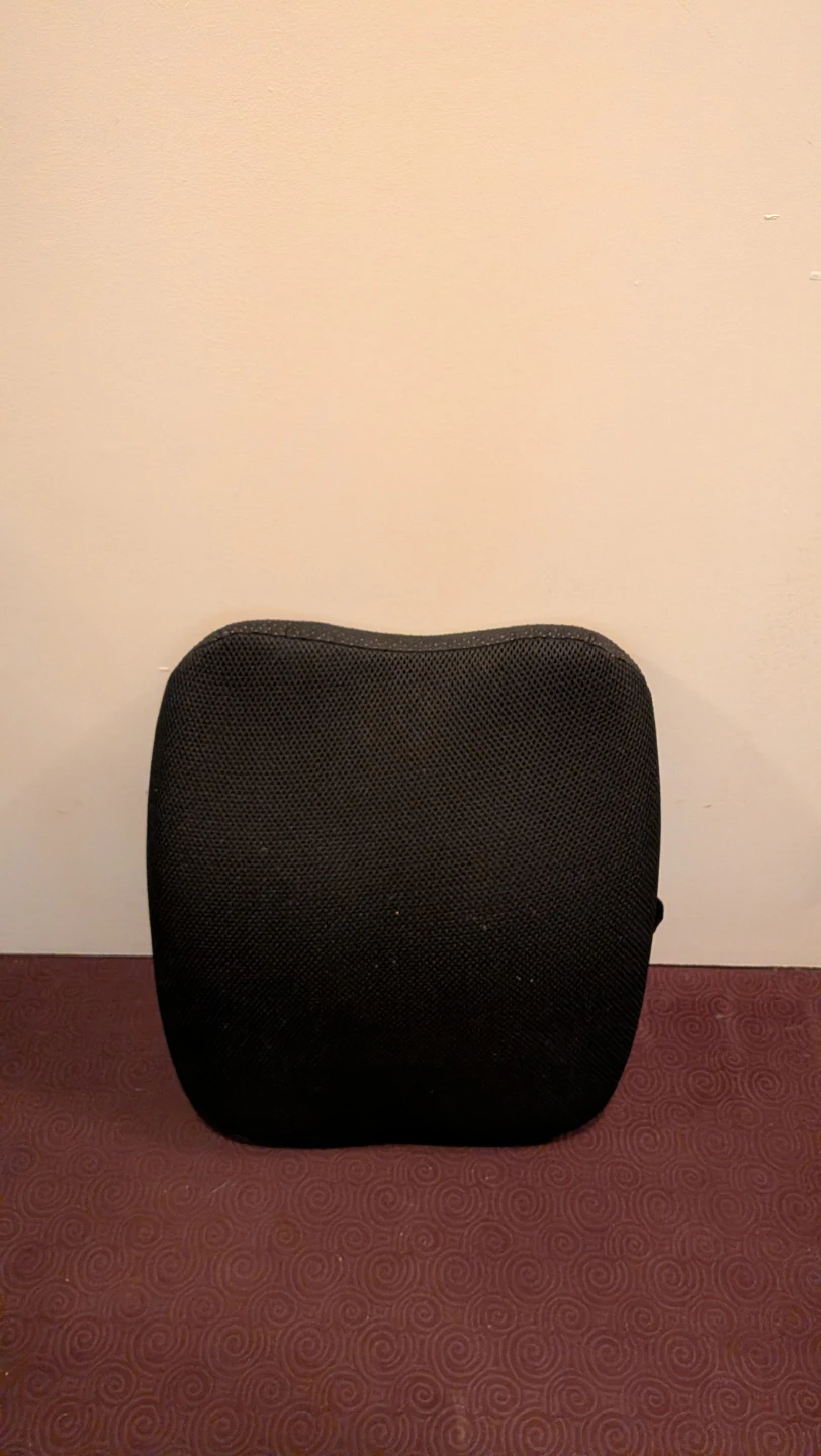 Black Lumbar Support Pillow with Strap