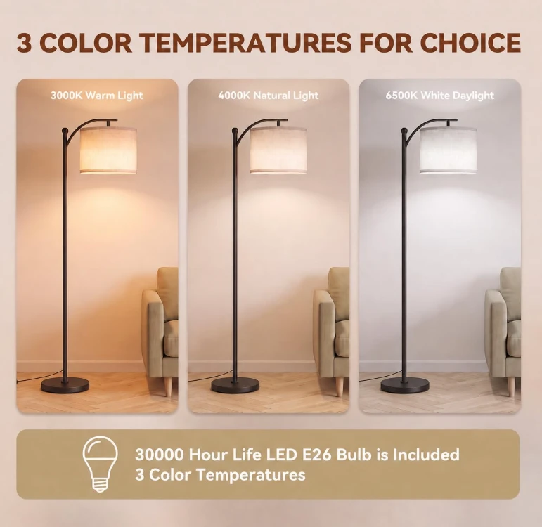 Arc Floor Lamp with Adjustable Shade - photo 4