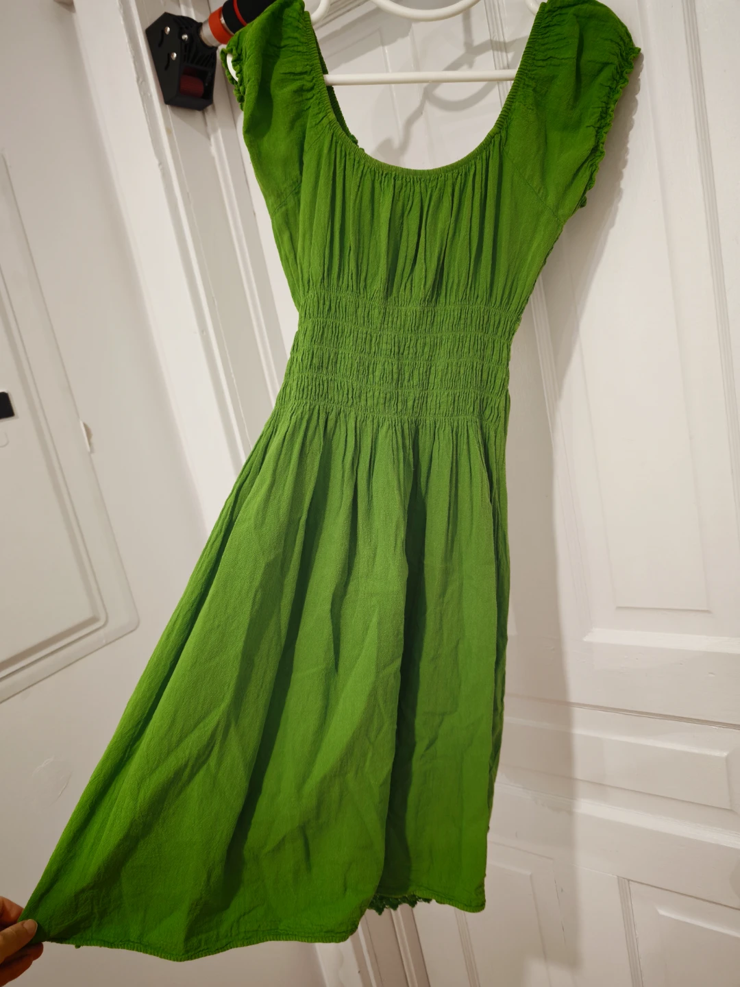 Green Smocked Dress with Lace Trim - photo 2