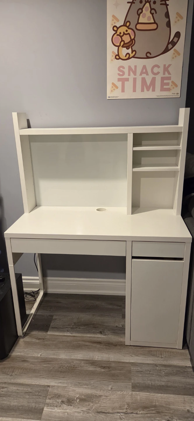 Ikea Micke White Desk with Hutch and Storage