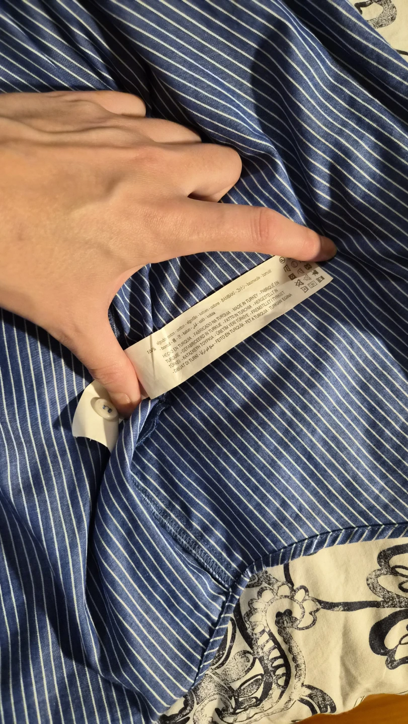 ZARA Blue Striped Long Sleeve Button-Up Shirt - photo 3