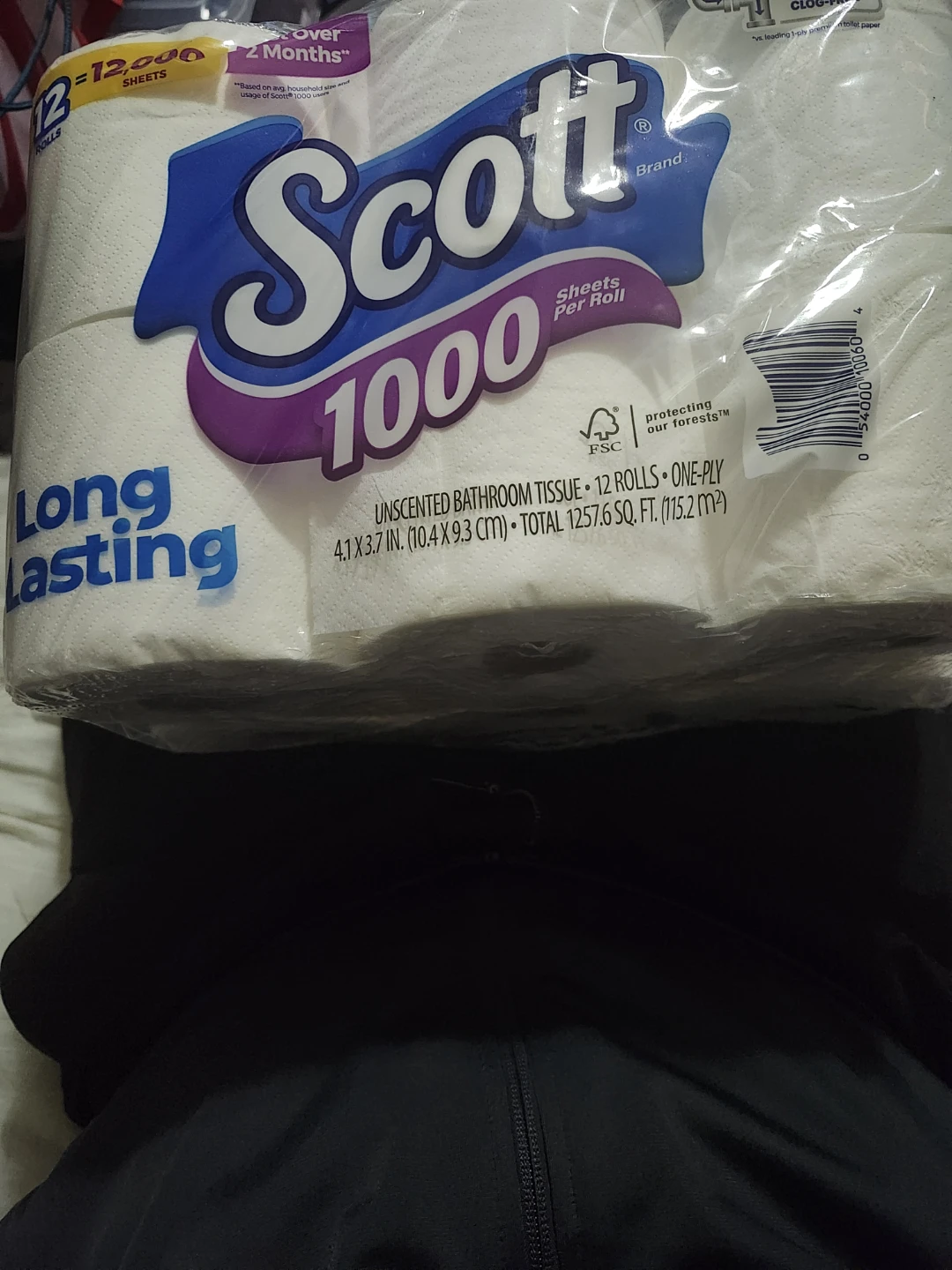 Scott 1000 Sheets Long Lasting Unscented Toilet Paper - 12 Rolls