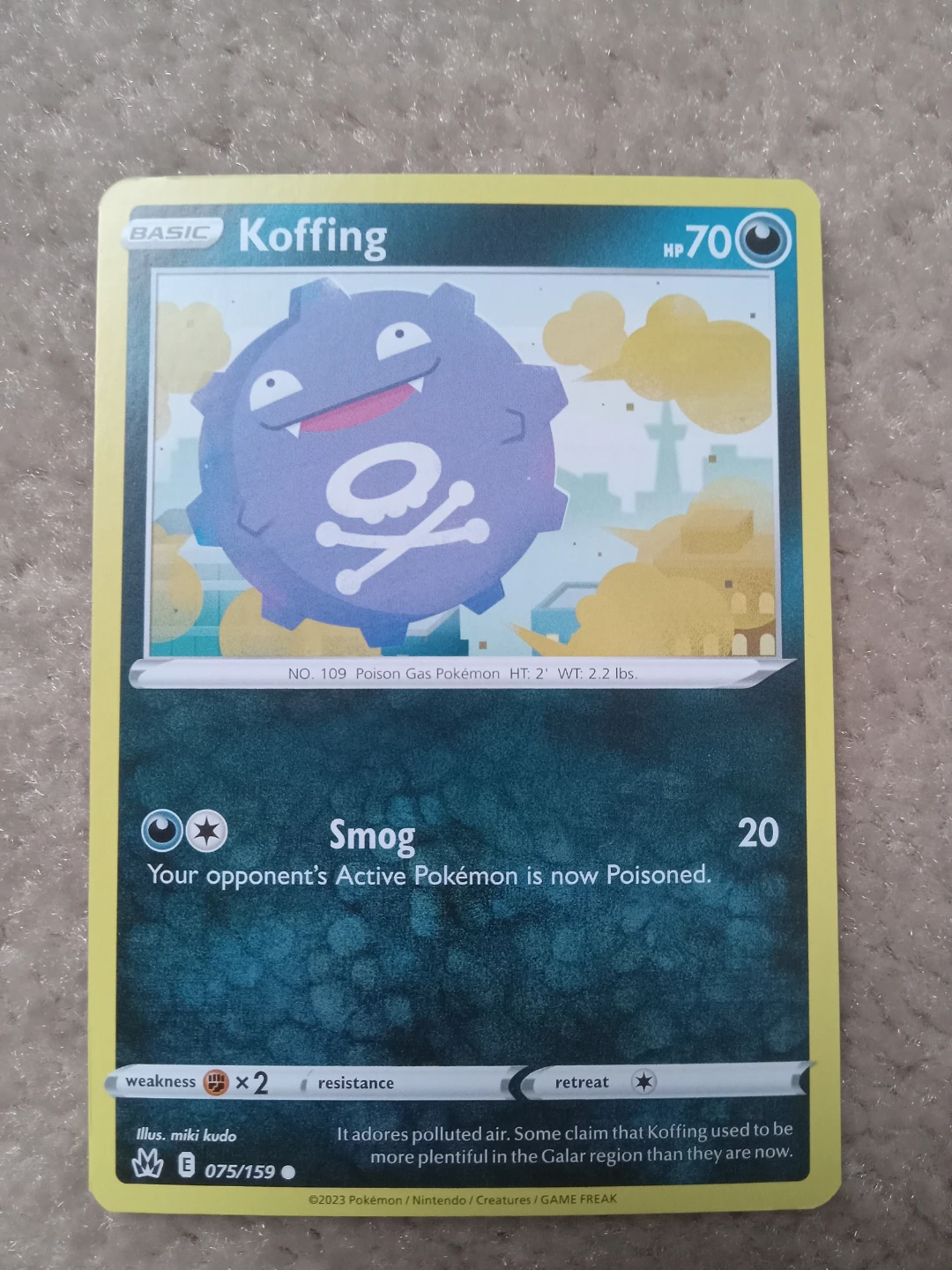 Koffing Pokemon Card