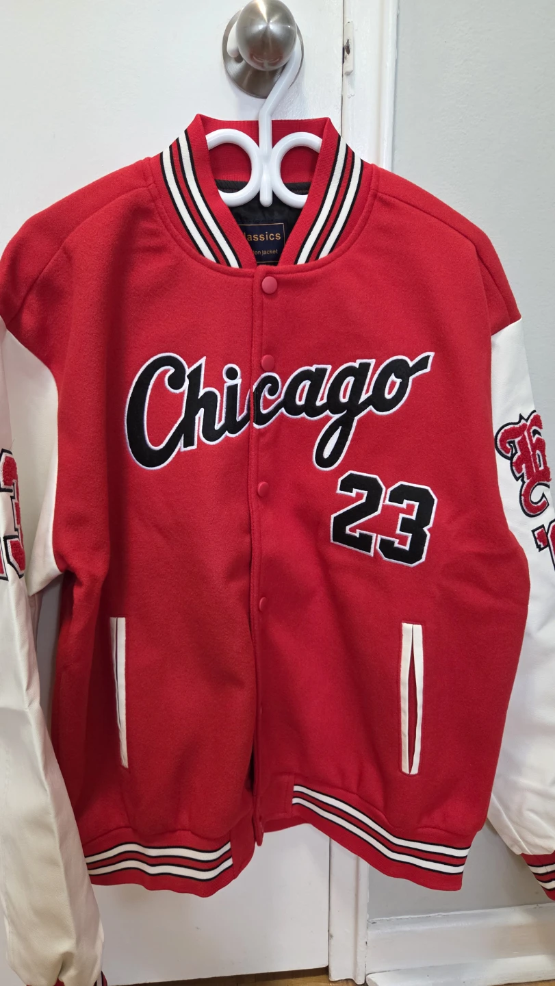 Chicago Bulls Michael Jordan #23 Varsity Letterman Jacket L *new