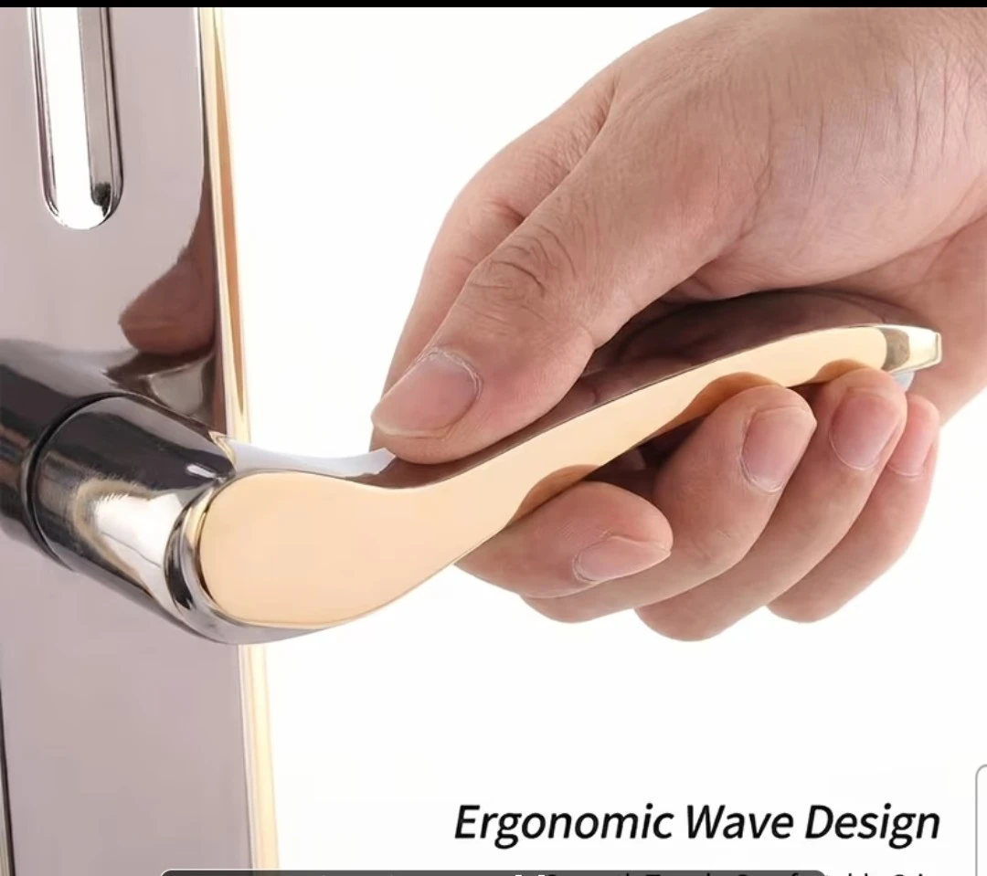 Door Lever Handle with Lock - Titanium Golden Two-Tone - photo 3